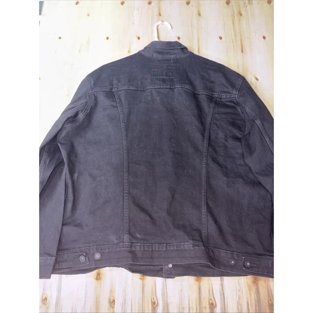 Levis Trucker Jacket Mens 2XL Faded Black Denim Stretch Unlined